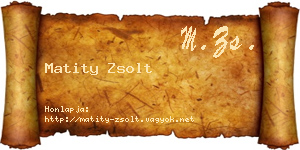 Matity Zsolt névjegykártya
